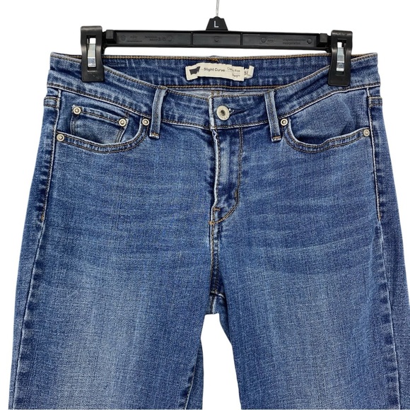 Levis Slight Curve Classic Rise Straight Leg Blue Denim Jeans sz 8/29 - Picture 3 of 16